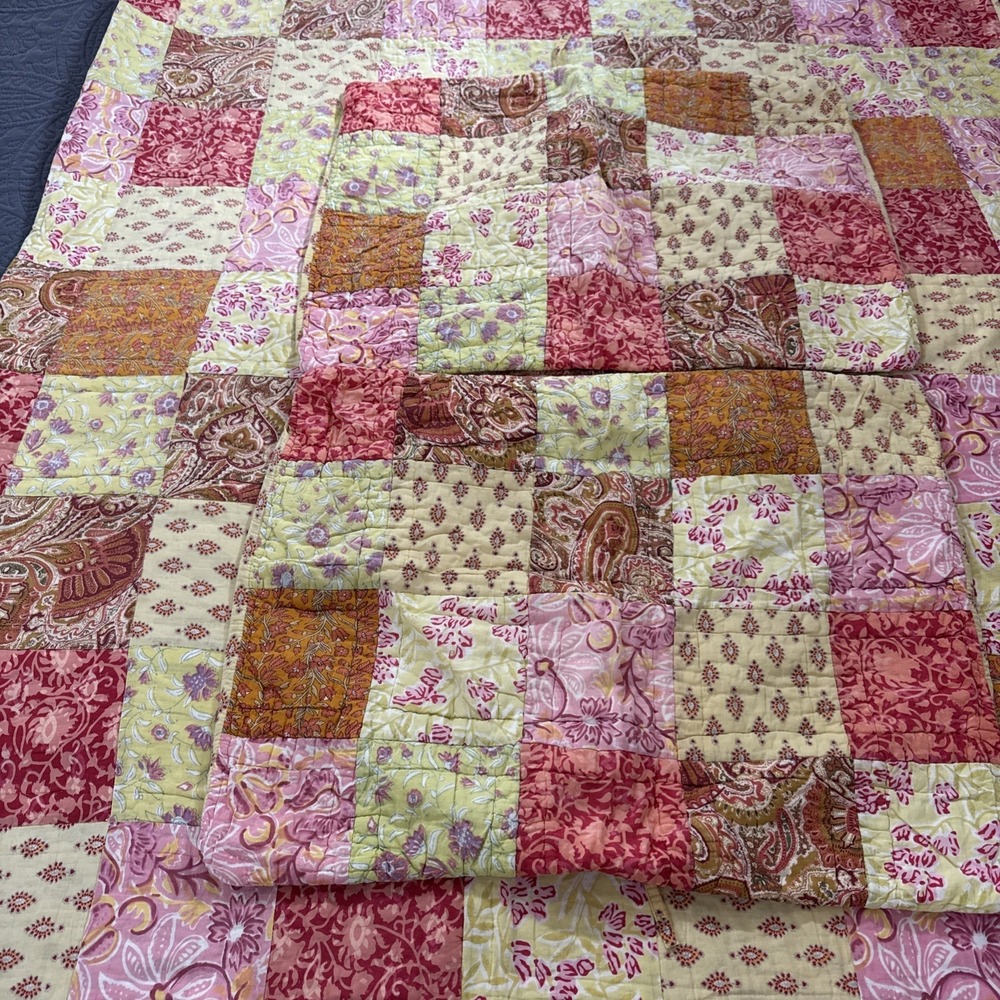 THE COMPANY STORE Full/Queen Patchwork QUILT Floral 100% Cotton + 2 Shams